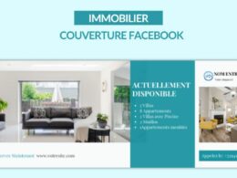 Template canva pour couverture Facebook - immobilier